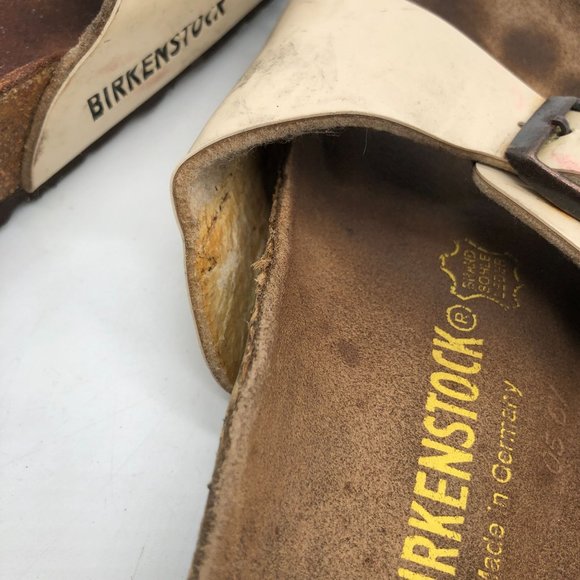 Birkenstock Madrid BirkoFlor Sandals Slides Shiny Ivory 40 Womens US 9 Narrow - Picture 8 of 11